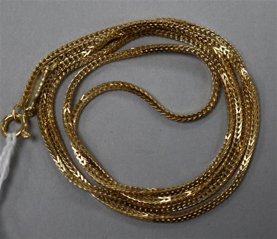 An Italian Uno-A-Erre 18ct gold chain, 58cm.